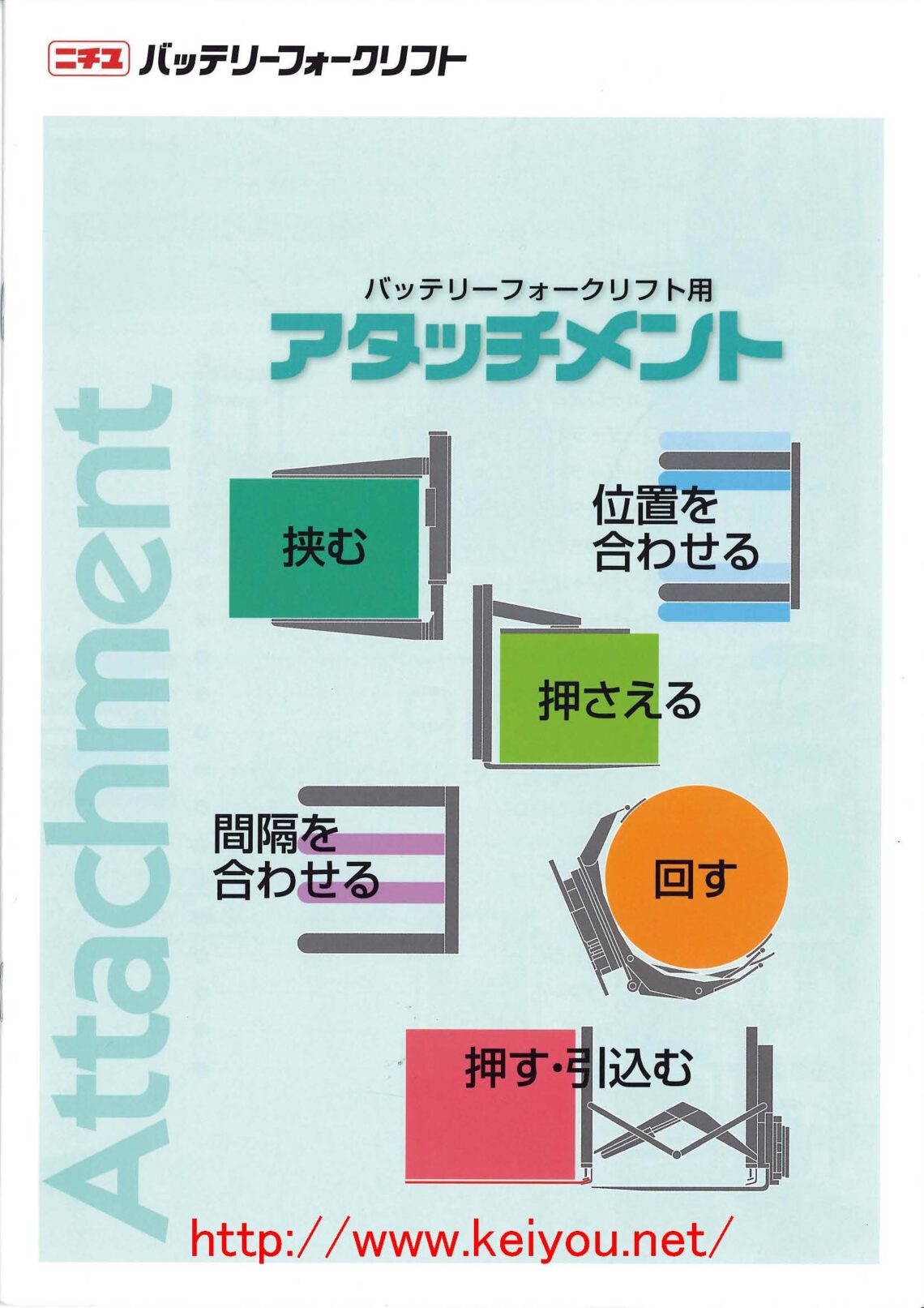アタッチメントの旧型カタログ | 京葉運搬機株式会社